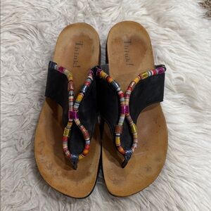 Think! Julia Rope Sandal Black/Combi‎ Women’s Size 40 EU 9 US